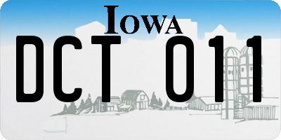 IA license plate DCT011