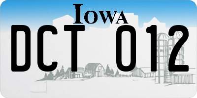 IA license plate DCT012