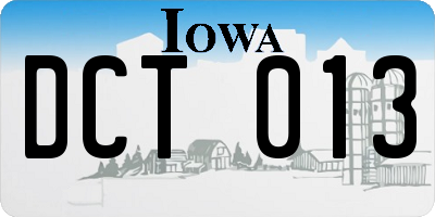 IA license plate DCT013