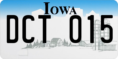 IA license plate DCT015