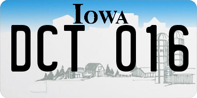 IA license plate DCT016
