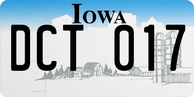 IA license plate DCT017