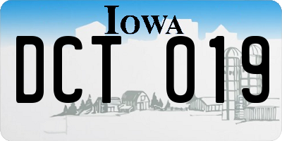 IA license plate DCT019