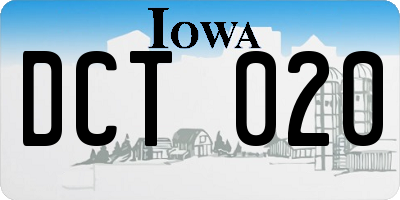 IA license plate DCT020