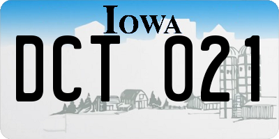 IA license plate DCT021