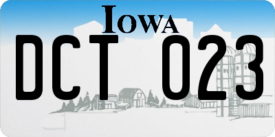 IA license plate DCT023
