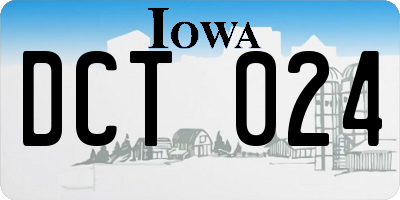 IA license plate DCT024