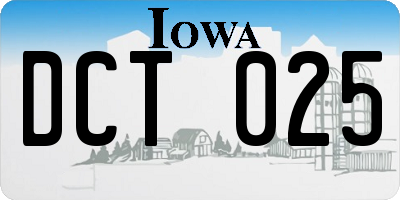 IA license plate DCT025