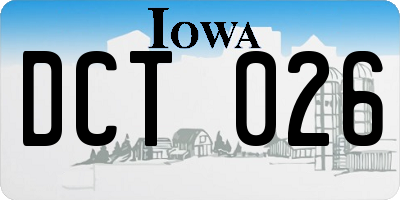 IA license plate DCT026