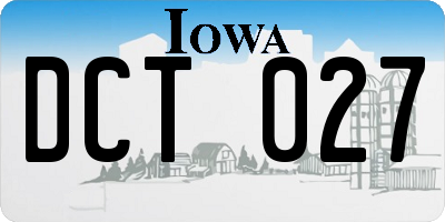 IA license plate DCT027
