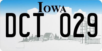 IA license plate DCT029