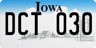 IA license plate DCT030