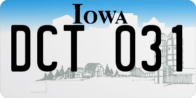 IA license plate DCT031