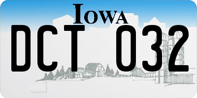 IA license plate DCT032