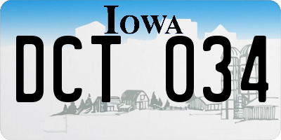 IA license plate DCT034