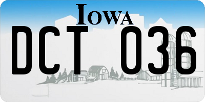 IA license plate DCT036