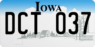 IA license plate DCT037