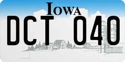 IA license plate DCT040