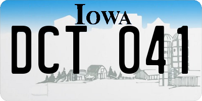 IA license plate DCT041