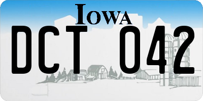 IA license plate DCT042