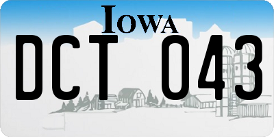 IA license plate DCT043