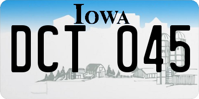 IA license plate DCT045