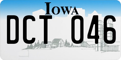 IA license plate DCT046