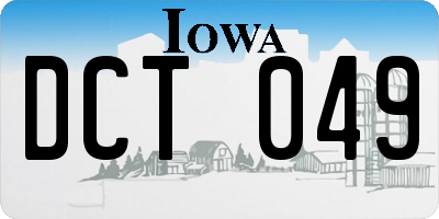 IA license plate DCT049