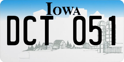 IA license plate DCT051