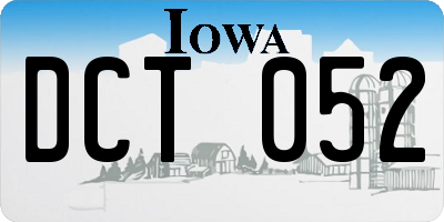 IA license plate DCT052