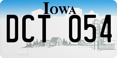 IA license plate DCT054
