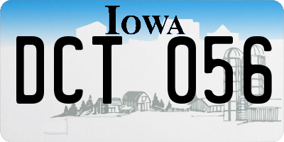 IA license plate DCT056