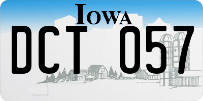 IA license plate DCT057