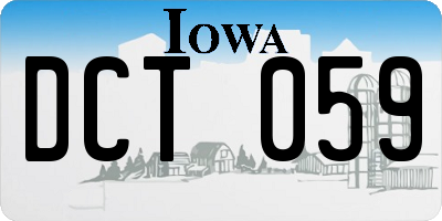 IA license plate DCT059