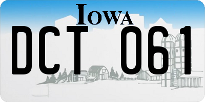 IA license plate DCT061