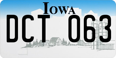 IA license plate DCT063