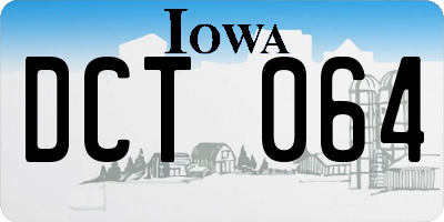 IA license plate DCT064