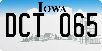 IA license plate DCT065