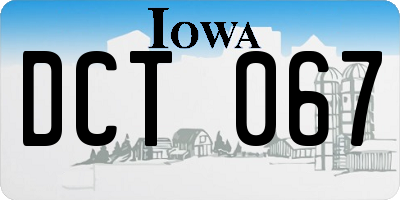 IA license plate DCT067