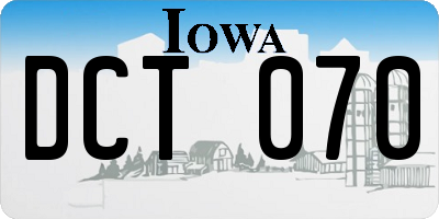 IA license plate DCT070
