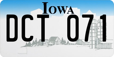 IA license plate DCT071
