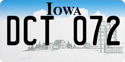 IA license plate DCT072