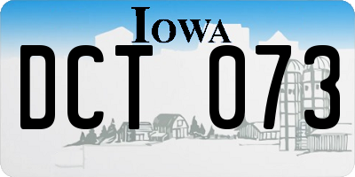 IA license plate DCT073
