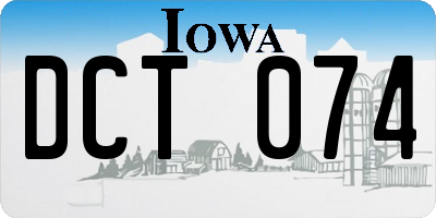 IA license plate DCT074