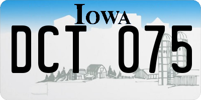 IA license plate DCT075