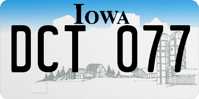 IA license plate DCT077