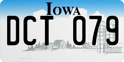 IA license plate DCT079