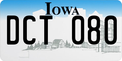 IA license plate DCT080