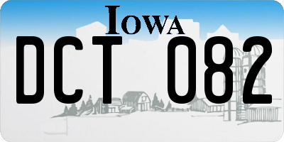 IA license plate DCT082