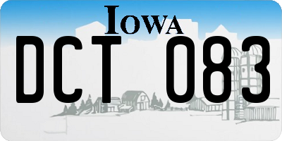 IA license plate DCT083